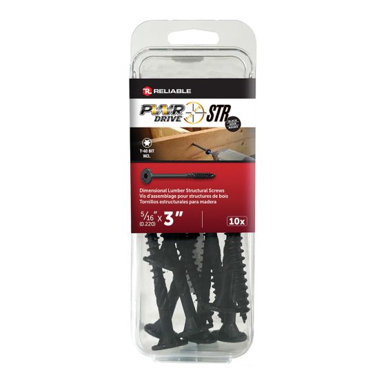 Structural Screw - PWR - T17 - Black - 5/16" x 3" - 10/pkg