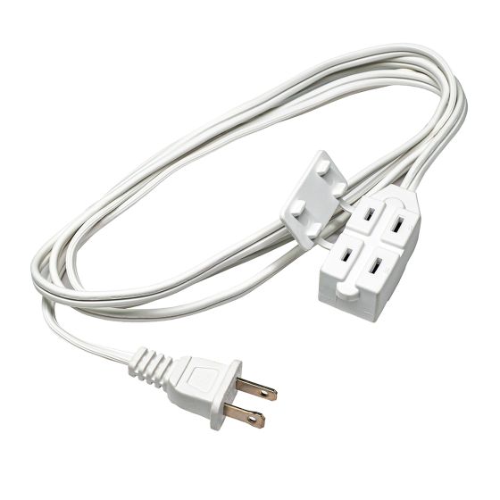 Indoor Extension Cord - 16/2 - 3 Outlets - SPT-2 - White - 4.5 m
