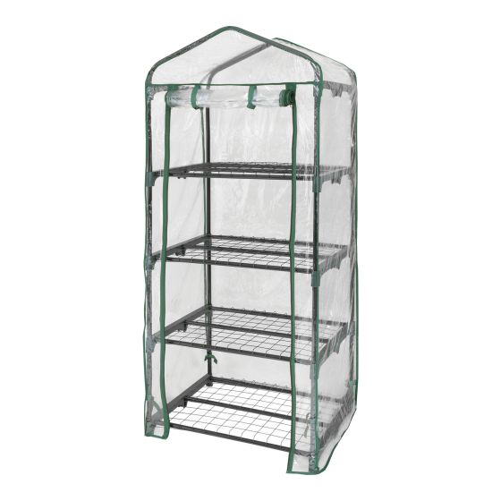 Mini-serre, 4 niveaux, vert, 23,6" x 17,7" x 57"