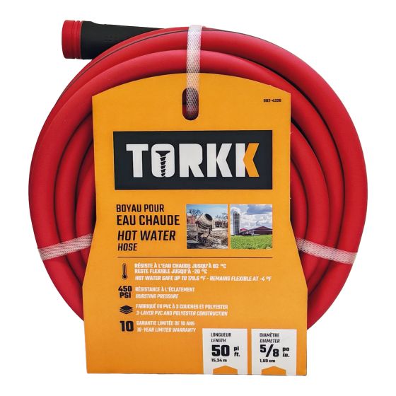 Boyau, eau chaude, 5/8" x 50’