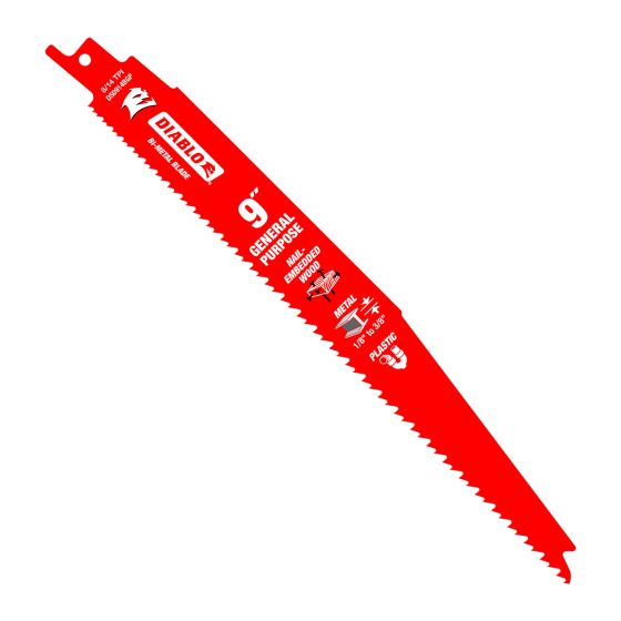 Reciprocating Saw Blade - 9" - Bi-Metal - 8/14 TPI – General Purpose - 25/pkg
