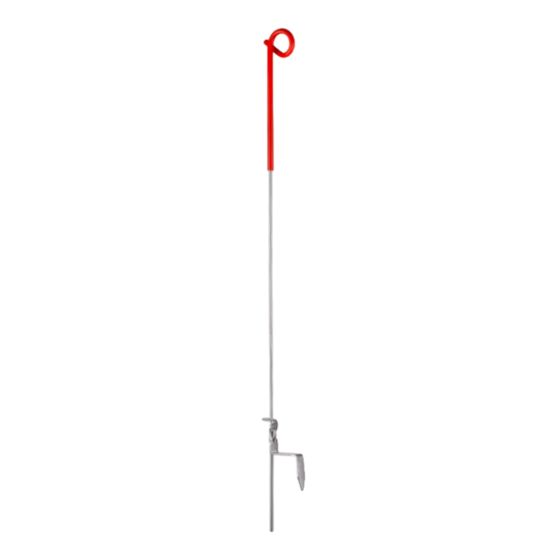 Piquet en queue de cochon à boucle ouverte pour clôture électrique temporaire, 6,3 mm x 102 cm