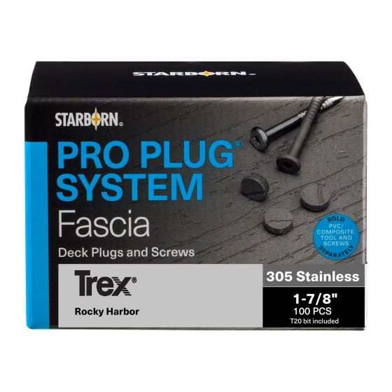 Fascia Screws and Plug Kit - Trex - Rocky Harbor - 1 7/8" - 100/Pkg