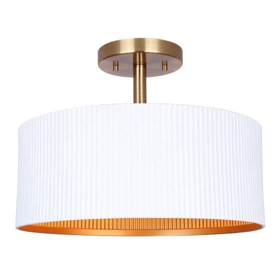 Flushmount – Ajacio – Matte White-Gold - 13"