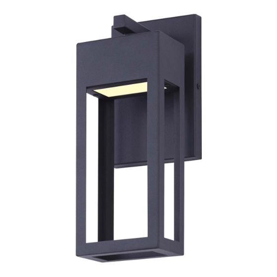 Orfya LED Outdoor Wall Light, Frosted Glass, Matte Black
