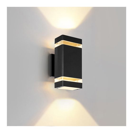 Outdoor Wall Light – Auralyx – Black - 4.33" x 4.13" x 9.13"