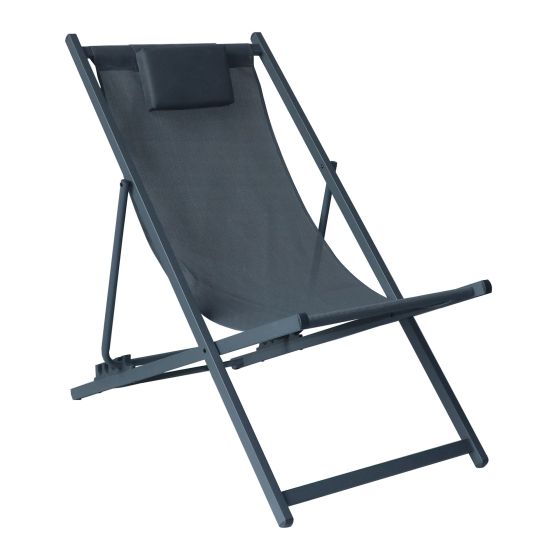 Chaise chilienne pliante, gris foncé