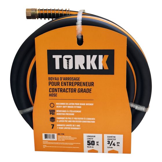Boyau d’arrosage grade entrepreneur, 3/4" x 50', 500 PSI