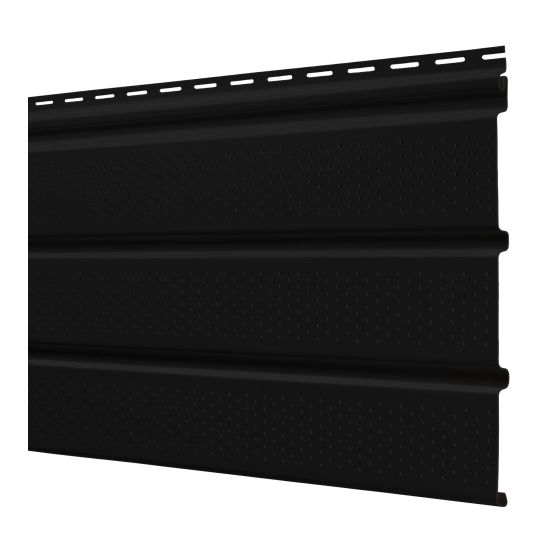 Atika Vinyl Soffit - T4 Plain - Vented - 144" x 12" - Black
