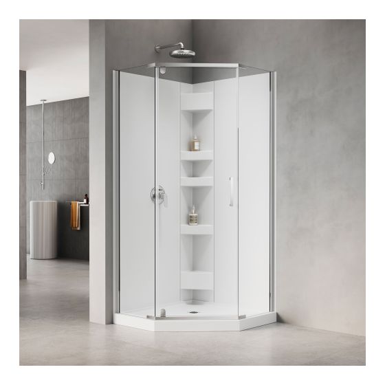 Ensemble douche Calliope, 3 mcx néo-angle, 36" x 36", chrome