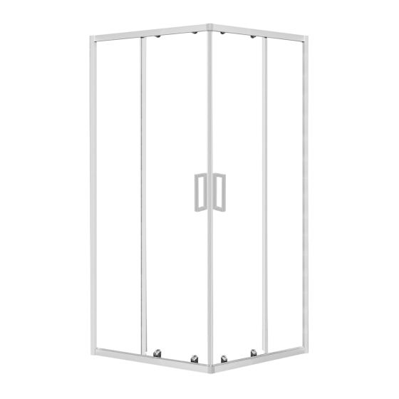 Evisa Semi-Frameless Sliding Shower Door - 36" x 36" - Chrome Finish