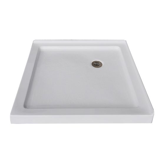 Base de douche Evisa, profil bas, 36" x 36", blanc