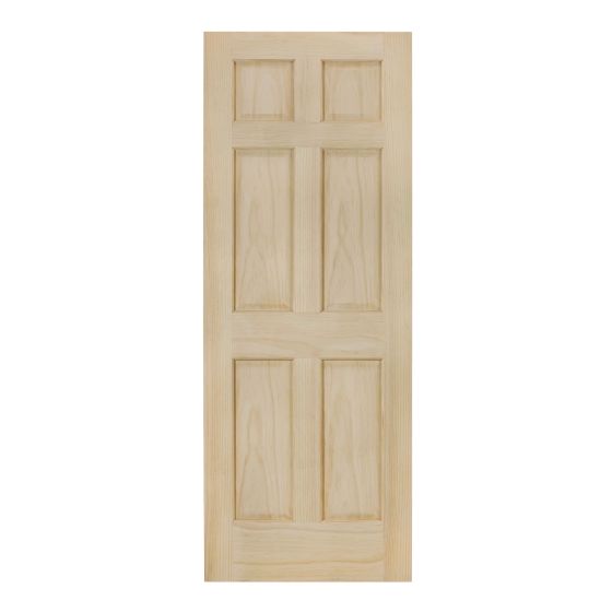 Porte intérieure à 6 panneaux, 24" x 80", pin clair