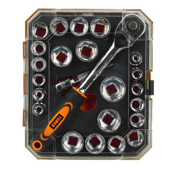 Ensemble de clés à douilles, 3/8", 24 pièces