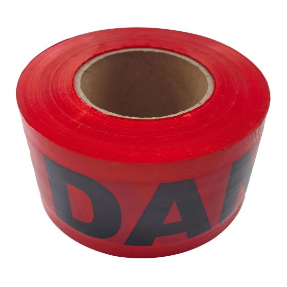 Flagging Tape - "DANGER" - Plastic - 3" x 1000' - Red
