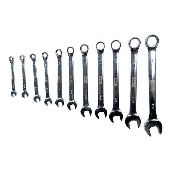 Ensemble de clés combinées SAE, 1/4" à 3/4", 11 pièces