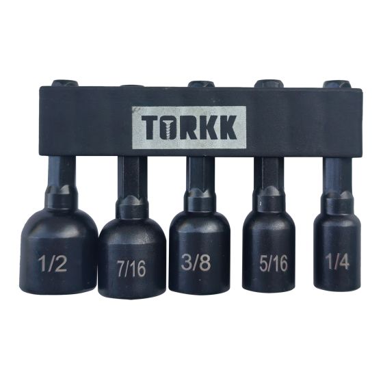 Nut Driver Bit Set - 1/4" to 1/2" - 5-Piece