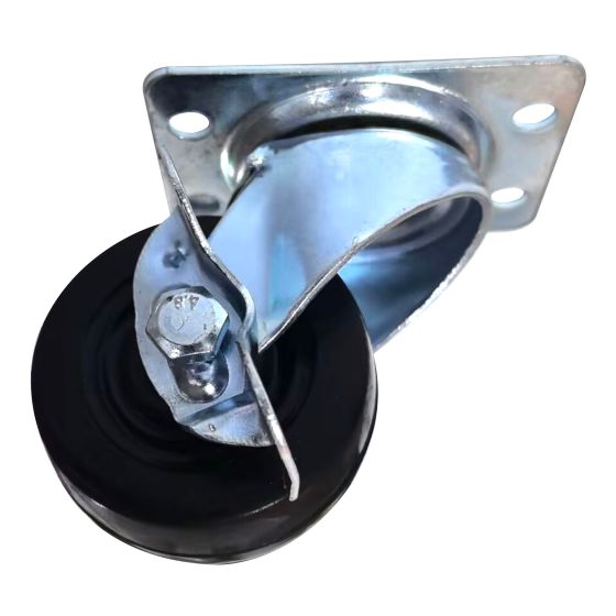 Roulette pivotante avec frein, caoutchouc, 2", capacité 57kg