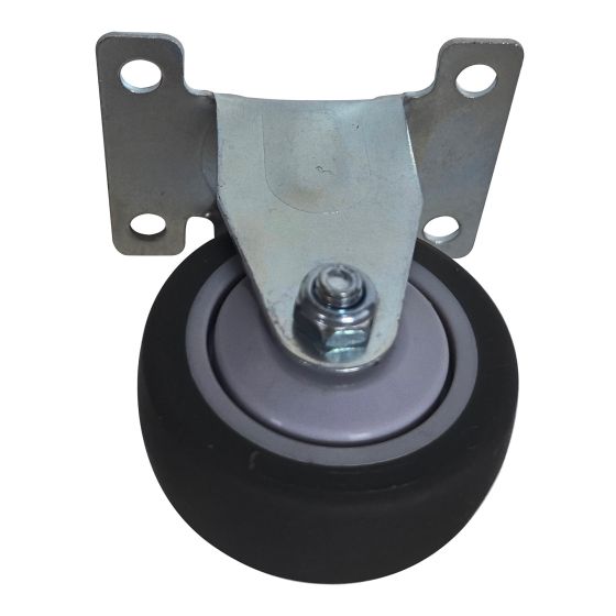 Roulette fixe en caoutchouc, 2", capacité 50kg, gris