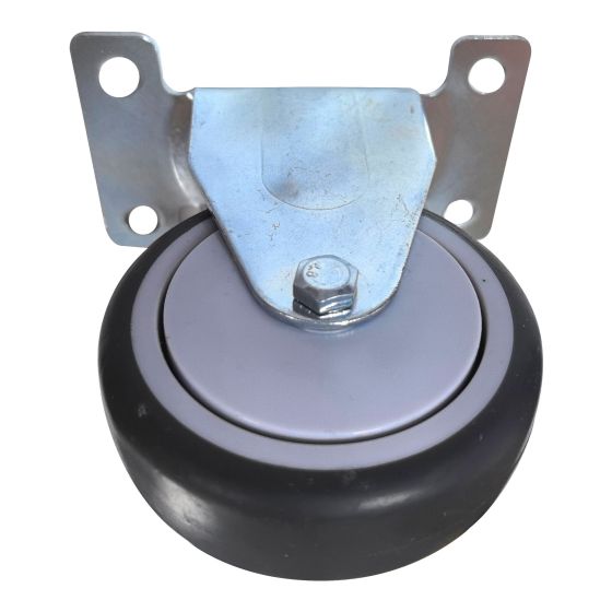 Roulette fixe en caoutchouc, 3", capacité 75kg, gris