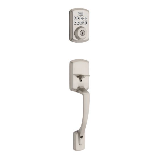 Clenche et pêne dormant électronique à clavier, nickel satiné