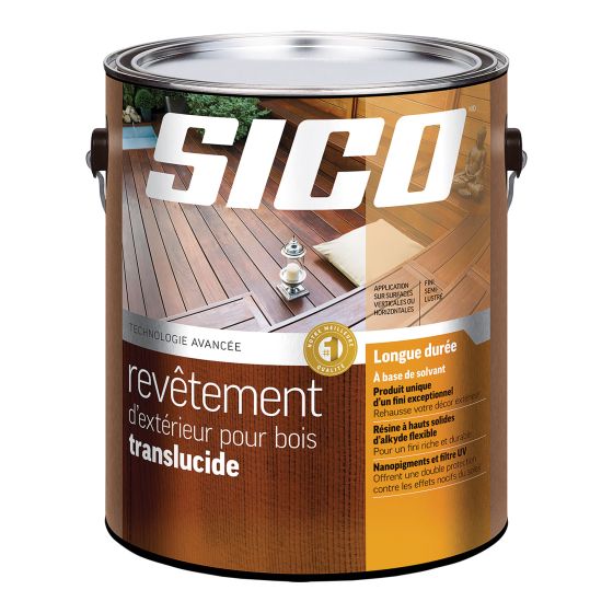 Revêtement extérieur translucide pour bois, chêne naturel, 3,78 L
