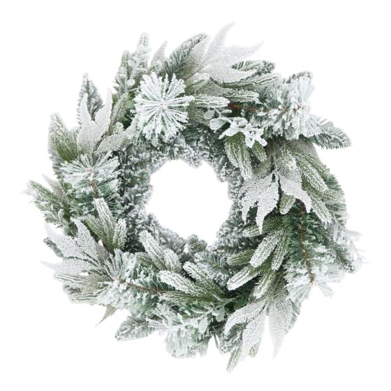 Couronne de Noël givrée, 64 pointes, 24"