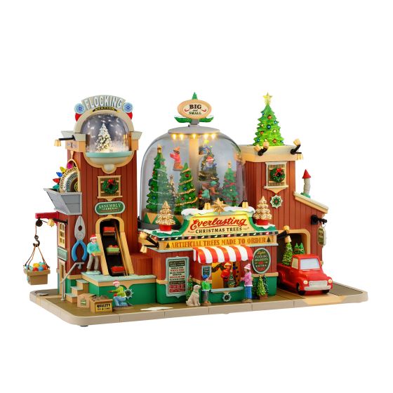 Pre-Lit Christmas Tree Shop - Animated Holiday Scene