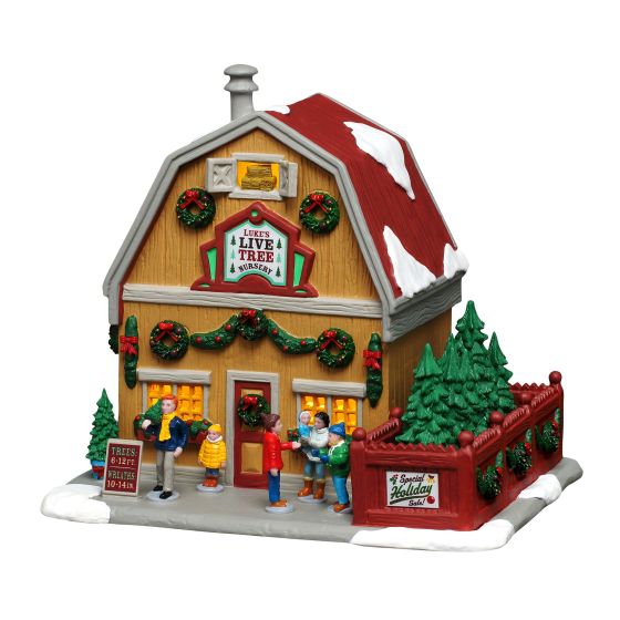 Christmas Village - Live Tree Nursery Building - Lighted