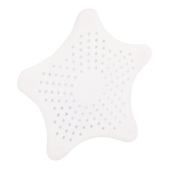Attrape-cheveux, étoile de mer, TPR, 5,9" x 5,9", blanc
