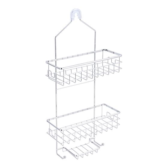 Panier de douche, acier inoxydable, 10" x 4,6" x 21,65", chrome