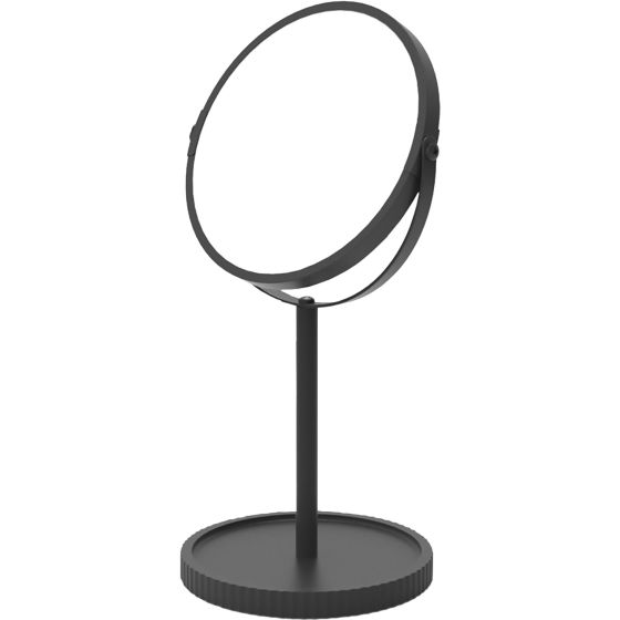 Double-Sided Table Mirror - 6.7" x 12" - Matte Black