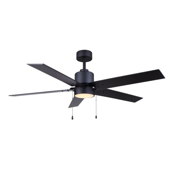Ventilateur de plafond, 52", DEL intégrée 20 W, noir mat