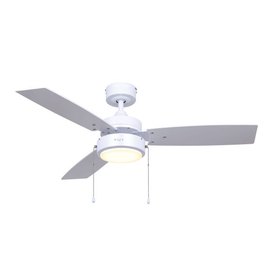 Ventilateur de plafond DEL, 42", 7 vitesses, 18 W, blanc