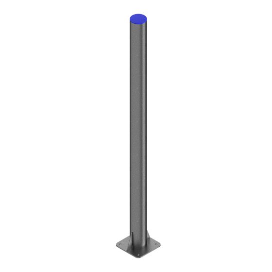 Steel Bare Post with Base Plate - 102mm x 1.63m