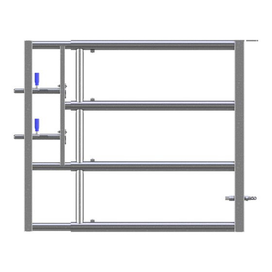 LV4 Complete Galvanized Gate - 1 Brace - Adjustable 1-2 m