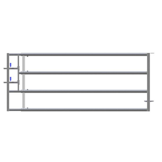 LV4 Complete Galvanized Gate - 1 Brace - Adjustable 3 to 4 m