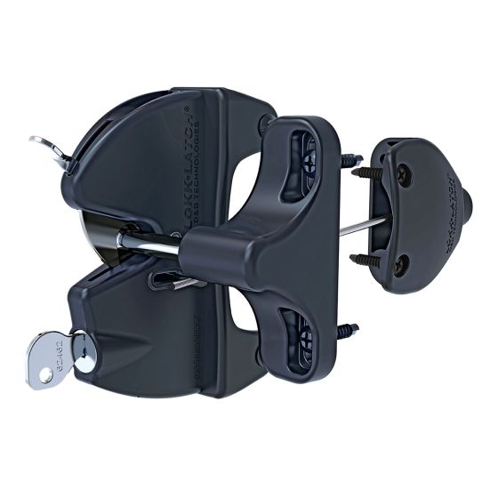 Loquet de barrière à clé, double côté, 4 3/8", noir