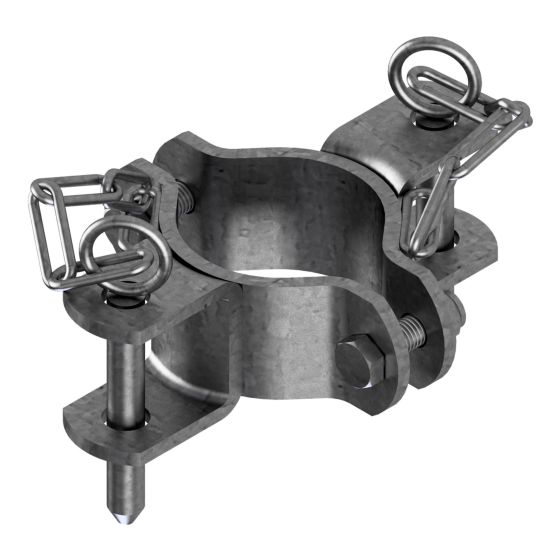 Bride de montage double pour poteau, 76 mm