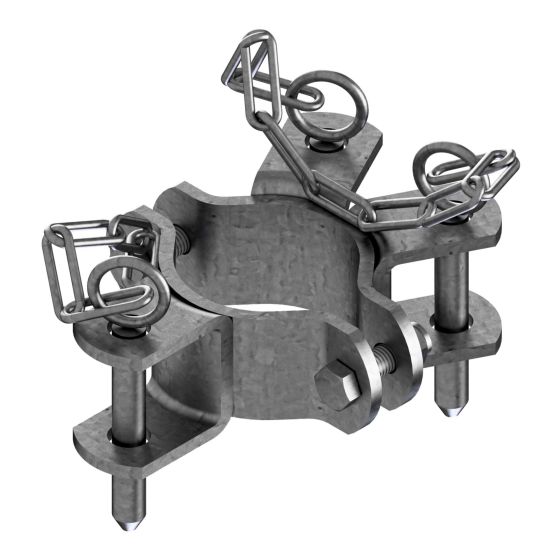 Bride de montage triple pour poteau, 76 mm