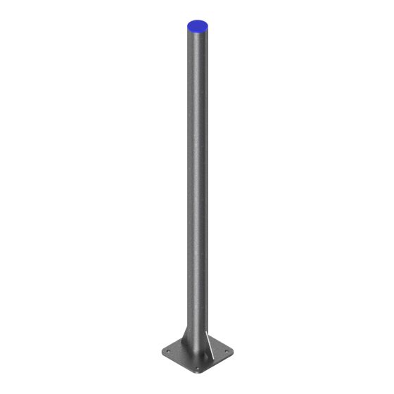 Bare Post on Plate - Galvanized Steel - 76 mm x 1,45 m