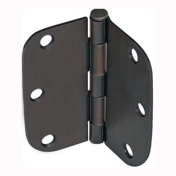 Penture de porte, coins ronds, noir, 3"
