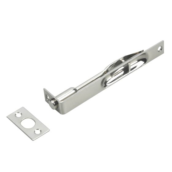 Verrou à tête fraisée, nickel brossé, 6"