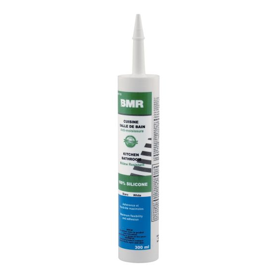 BMR 100% Silicone Kitchen and Bathroom Sealant - White - 300 ml