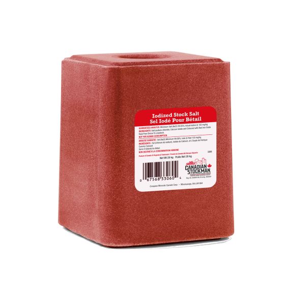 Bloc de sel iodé, 20 kg, rouge