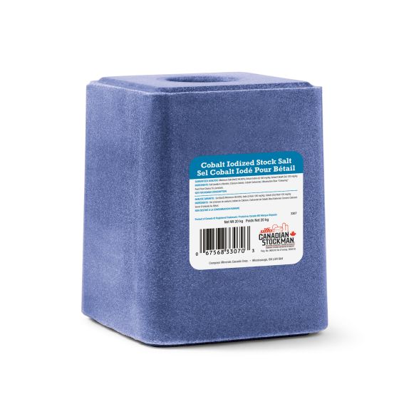 Bloc de sel cobalt iodé, 20 kg, bleu