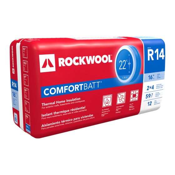 Isolant en laine de roche, R-14, 3,5" x 15,25" x 47"