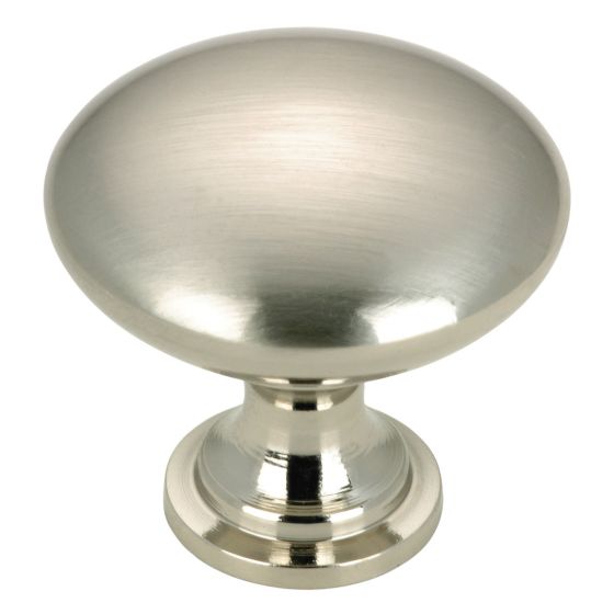 Bouton contemporain en métal Copperfield, nickel brossé, 10/pqt, 30 mm