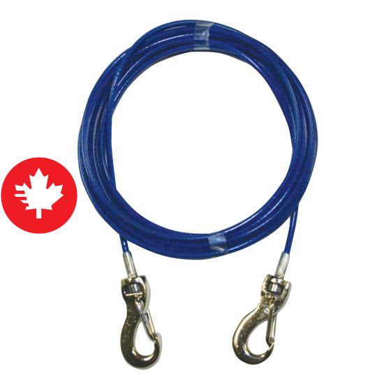 Cable tie-out for dog with snap