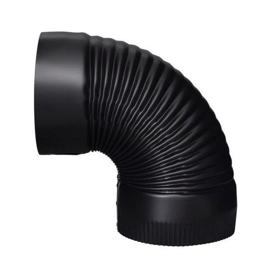 Coude ondulé 90°, Noir mat, Cal. 24, 5"